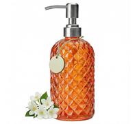 Soap Dispenser Bathroom 18oz - GiftGem Stainless Steel Rust-Proof Liquid Hand Wash Bottle for Bathroom Kitchen, Large Pump Dispensers Countertop Sink Accessory, Modern Home Office Décor, Orange