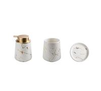 Soap Dispenser Bathroom Accessories Set 3 Pcs Include: Lotion Soap Dispenser, Mouthwash Cups And Soap Dish Lotion Pump Dispenser(White)