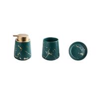 Soap Dispenser Bathroom Accessories Set 3 Pcs Include: Lotion Soap Dispenser, Mouthwash Cups And Soap Dish Lotion Pump Dispenser(Green)