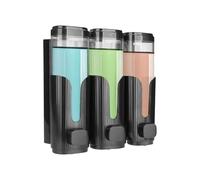 Soap Dispenser Bathroom - Manual Wall Mounts, Leakproof Liquid Containers, Triple Bottle Systems | Wide Opening Refills, Hotel Apartment Commercial, No Drill Installations, Reliable Shower Organizers