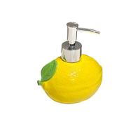 Soap Dispenser Bottle - Lemon Design Ceramic Liquid Holder, Leak-Proof Refillable Hand Wash Container | Stylish Bathroom Kitchen Travel Camping Pump Bottle for Men Women Homettle Not On