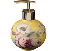 Soap dispenser,bottle with pump,Hand Painted Floral Pattern yellow circular With Quick Press Pump For Kitchen Bathroom,Porcelain Home Decor Soap (Color : A-1) (Color : C1) (Color : A1)