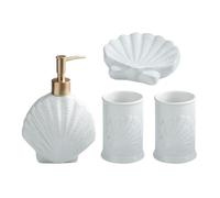 Soap Dispenser Ceramic Soap Dispenser Wash Set 4-piece Bathroom Toothbrush Holder Mouthwash Cups Lotion Pump Dispenser