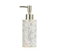 Soap Dispenser, Ceramic with Proof Pump 12OZ Leak-Proof Refill Liquid Lotion for Bathroom Kitchen Spring Decor(White-gold)