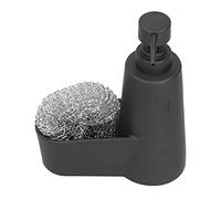 Soap Dispenser Dishwashing Liquid Hand Soap Pump with A Steel Ball Elegant Design Rich Foam Output for Bathroom Kitchen Sink Made of Resin Stainless Steel ABS Size 14.5x5x18cm (Black)