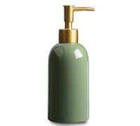 Soap Dispenser for Bathroom Ceramic Soap Dispenser Green With Gold Pump Simple Design Aesthetic Kitchen Decor(Green(a))
