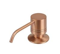 Soap Dispenser for Kitchen Sink, Brass Body Construction, Refill from The Top, Commercial Grade Liquid Dish Dispensers Pump, Built in Design with Large 17 oz Bottle(Copper)