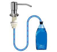Soap Dispenser for Kitchen Sink, Brushed Nickel Countertop Soap Dispenser Pump, 47" Silicone Extension Tube Connect to The Soap Bottle Directly, Say Goodbye to Frequent Refills (Brushed Nickel)