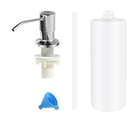Soap Dispenser for Kitchen Sink,Stainless Steel Built in Soap Dispenser Countertop Pump Head,Dish Soap Hand Lotion Dispenser with Refillable 13.5OZ Bottle