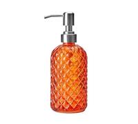 Soap Dispenser Glass Push Lotion Bottle 400ml Home/Hotel/Bathroom Soap Holder Transparent Cylindrical Blue/Clear/Green/Orange Wash Dispensers(Orange)