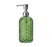 Soap Dispenser Glass Push Lotion Bottle 400ml Home/Hotel/Bathroom Soap Holder Transparent Cylindrical Blue/Clear/Green/Orange Wash Dispensers(Clear)