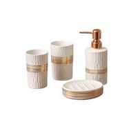 Soap Dispenser Light Luxury Ceramic Soap Dispenser Creative 4 Piece Bathroom Wash Kit Mouthwash Cup Supplies Lotion Pump Dispenser
