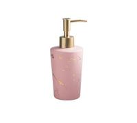soap dispenser Light Luxury Ceramic Soap Dispenser With Pump Bathroom Refillable Shampoo Lotion Press Bottle Soap Dispensers(Pink)