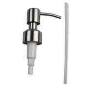Soap Dispenser Pump Head Replacement 304 Stainless Steel Brushed Finish for Hand Soap Lotion Shampoo - Fits 25mm 26mm 28mm Bottle Neck with 14cm Tube Silver(D)