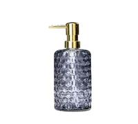 Soap Dispenser Soap Dispenser For Home/hotel/bathroom Glass Press Lotion Bottle 500ml Transparent Cylindrical Blue/Gray/Green/Yellow Wash Dispensers(Gris)