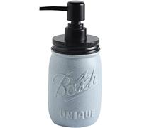 Soap Dispenser, Solid Color Ceramic Refillable Soap Lotion Dispenser With Pump For Kitchen Sink And Bathroom, 480ml, 8x8x18cm, 1 Pcs(Blue)