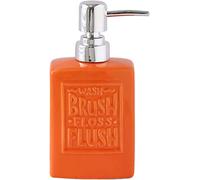 Soap Dispenser, Solid Color Ceramic Square Soap Dispenser, Refillable 350ml Hand And Shampoo Pump Bottle For Bathroom Kitchen, 12.3oz 1pcs(Orange)