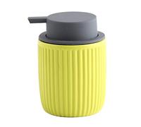 Soap Dispenser Vertical Stripe Ceramic Soap Dispenser Matte Wide Caliber Spring Pump Split Bottle Push-on Shower Gel Shampoo Emulsion Dispenser 320ml Dispenser for Hand Soap(Yellow)