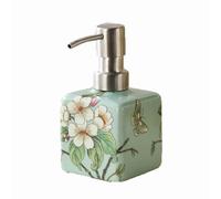 soap dispenser Vintage Soap Dispenser, Ceramic Liquid Orient Hand Painted Oil Paintongs Floral Lotion Pump Refillable Bottle for Kitchen Bathroom, Decorative Dispenser soap container(Grn,B)