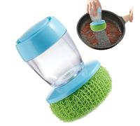 Soap Dispensing Brush - Refillable Dispensing Palm Brush, Visible Add Liquid Palm Brush | Multipurpose Sink Scrub Dishwasher, Soap Dispensing Scrubber for Dish Sink Stove