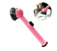 Soap Dispensing Dish Brush, Washing Up Brushes for Kitchen, Scrubbing Brush with Handle, Cleaning Brushes Kitchen Brushes for Dishes Pot Pan Sink Cleaning (Pink)
