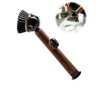 Soap Dispensing Dish Brush, Washing Up Brushes for Kitchen, Scrubbing Brush with Handle, Cleaning Brushes Kitchen Brushes for Dishes Pot Pan Sink Cleaning (Wood grain)