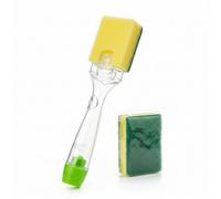 Soap Dispensing Dish Scourer Brush With 2 Refill Heads