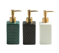 Soap Dispensing Eramic Soap Dispenser with Gold Matte Pump Head for Kitchen Bathroom Affordable New Home Essentials(Abc)