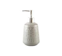 Soap Dispensing Soap Dispensing Vintage Embossed Ceramic Dispenser with Silver Pump Elegant Bottle Decoracion Para Cocina(Grey-a)
