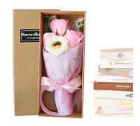 Soap Flower Bouquet - Artificial Carnation Rose Soap Flowers | Scented Soap Gift | Lasting Fragrance, Realistic Petals, Zero Maintenance, Presentation Packaging For Her