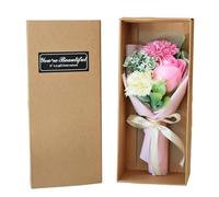 Soap Flower Bouquet, Boxed Flower Bouquet, Romance Carnations And Roses, Bath Soap Scented For Wedding Mothers Day Decoration, Thoughtful Birthday Present For Women