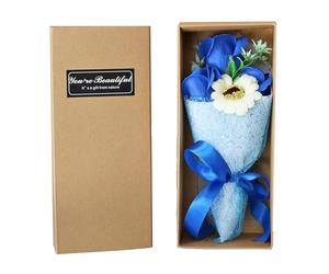 Soap Flower Bouquet, Boxed Flower Bouquet, Romance Carnations And Roses, Bath Soap Scented For Wedding Mothers Day Decoration, Thoughtful Birthday Present For Women