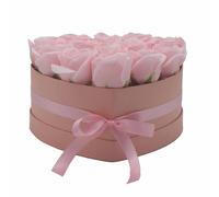 Soap Flower Gift Bouquet - 13 Pink Roses - Heart