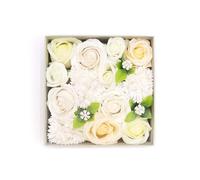 Soap Flower Gift Boxes Square Box Wedding Blessings White & Ivory