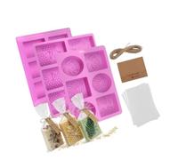 Soap Form Set with Raised Pattern Forms, Bags and Cord
