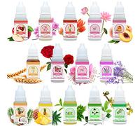 Soap Fragrance Oil - 14 Soap Making Scents Set for Bath Bomb Aroma, Soap Making Supplies - Concentrated Food Grade Liquid Scents for Cosmetic, Art, DIY Handmade Crafts - 10ml Each