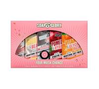 Soap & Glory 5 Piece Gift Set, Face Masks, Sheet Masks Collection with Speed Plump™, What A Peeling™, Bright + Beautiful™, Vitamin C and Pomegranate Masks for Hydrating and Brightening