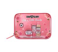 Soap & Glory Bag A Little Beauty 3 Piece Mini Gift Set, Original Pink Fragrance, Body Butter, Body Wash, Body Scrub, Transparent Washbag