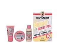 Soap & Glory Original Pink Mini Megastars Gift Set, Body Care Collection with Body Butter, Body Wash, Scrub, Sheet Mask, 4 Piece Set, Christmas Gift