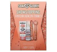 Soap Glory SHOWSTOPPING HYDRATION TRIO Hydrate and Soothe Collection Skincare Gift Set, 3 Piece Serum, Day Cream and Glitter Face Globes