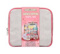 Soap Glory Showstopping Skincare 7 Piece Full Size Gift Set, Facial Wash, Exfoliating Tonic, Day Lotion, Night Cream, Sheet Mask, Eye Patches, Reusable Cleansing Pads with Travel Bag