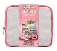 Soap Glory SHOWSTOPPING SKINCARE Skincare Gift Set, Collection with Cleanser, Moisturiser, Glow-Getting Products TOILETRY BAG