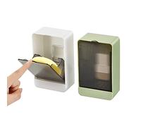 Soap Holder Dish Shower, 2 Pack Bar Soap Holder with Drainage, Self Draining Soap Holder, Wall Mounted Soap Box Tray Container for Bathroom, Bathtub Kitchen Sink, No Drilling, 4 Adhesive Include