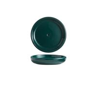 Soap Holder Round Self Draining Small Ceramic Tray Cute Jewelry Apartment Essentials Decor(Dark Green)