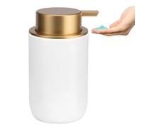 Soap Liquid Dispenser Ceramic with Easy-to-Press Pump Hand Liquid Dispenser (Can't Foam) for Shampoo Bathroom Countertop 13.5 oz