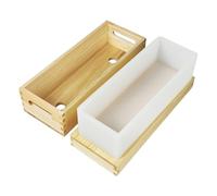Soap Loaf Mould - Wooden with Rectangular Silicone Mould and Lid, Large 1300 ml for Manual Soap Making Chocolate and Desserts