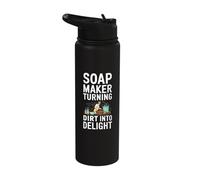 Soap Maker Turning Dirt Into Delight Funny Soap Making Stainless Steel Insulated Water Bottle