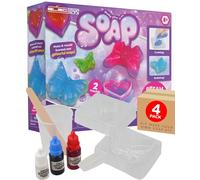 Soap Making Kit for Kids Arts and Crafts Science Kit Colourful DIY Soap Craft Kit with Moulds Fragrances Liquid Colourings Educational Gift for Children Creative Science Toy 4 Pack - Electoys