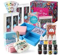 Soap Making Kit - Soap Making Supplies melt and Pour - DIY Set for Adults and Kids, Includes soap Base, Silicone molds, fragrances, Rose and Lavender Petals, by Prime Creations