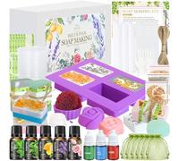 Soap Making Mit, Vezerd Make Your Own Soaps for Adults, Creative Craft Set for Girl Boy DIY Set Soap Making with Mould Base, Craft Kits for Adults Bath Bombs Kit for Beginners, As a Gift